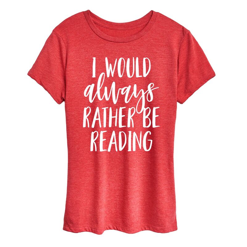 アニメキャラクター レディース トップス Tシャツ グラフィック Licensed Character Women's I Would Always Rather Be Readingraphic Tee Heathered ヘザー