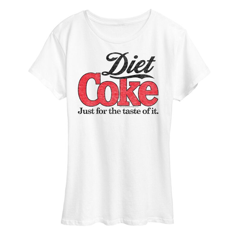 アニメキャラクター レディース トップス Tシャツ ロゴ グラフィック Licensed Character Women's Diet Coke Retro Logo Graphic Tee White ホワイト
