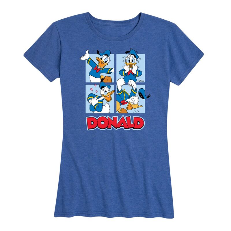 ディズニー レディース トップス Tシャツ グラフィック Disney's Donalduck Women's Grid Graphic Tee Heatheroyal Blue ヘザー