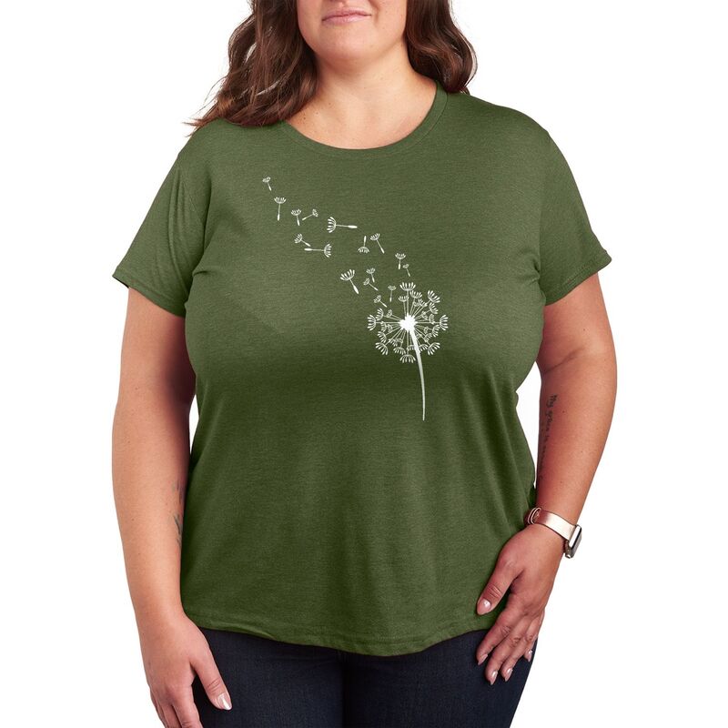 アニメキャラクター レディース トップス Tシャツ プラスサイズ グラフィック Licensed Character Plusize Dandelion Seeds Graphic Tee Olive Green グリーン
