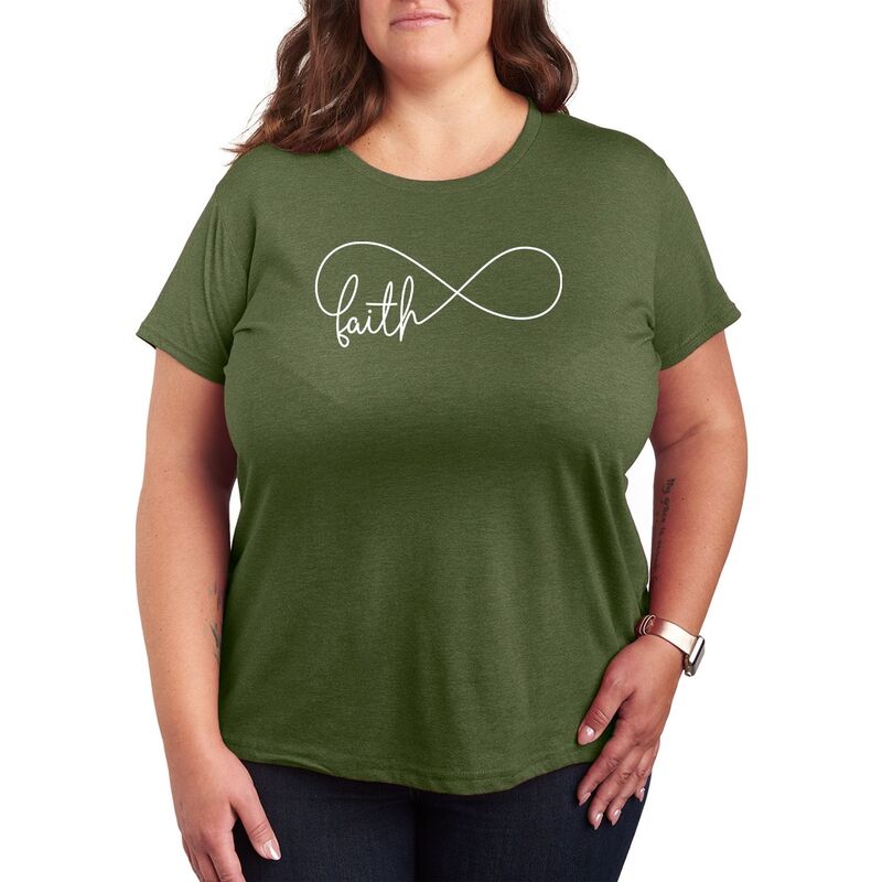 アンブランデッド レディース トップス Tシャツ プラスサイズ グラフィック Unbranded Plus Eternal Faith Graphic Tee Olive Green グリーン