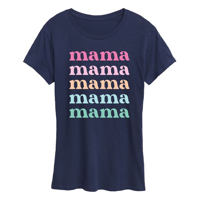 アンブランデッド レディース トップス Tシャツ グラフィック Unbranded Women's Colorful Stacked Mama Graphic Tee Navy ネイビー