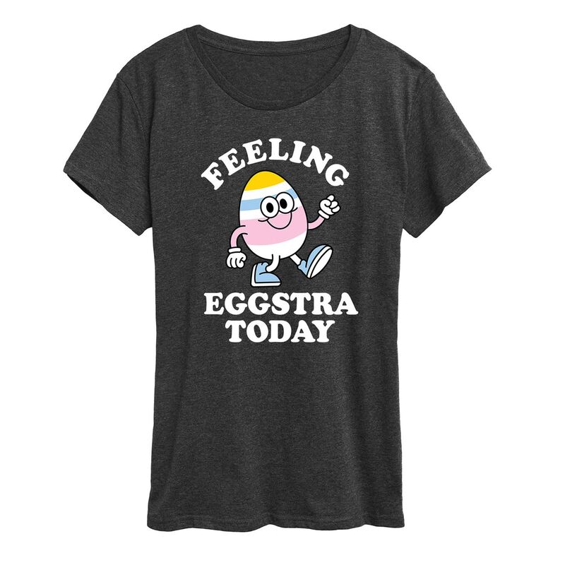 アンブランデッド レディース トップス Tシャツ グラフィック Unbranded Women's Feelin' Eggstra Graphic Tee Heather Charcoal チャコール