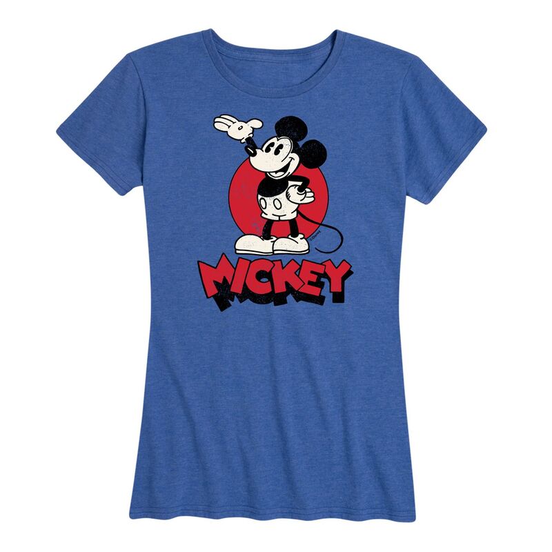 ディズニー レディース トップス Tシャツ グラフィック Disney's Mickey Mouse Women's Heritage Graphic Tee Heatheroyal Blue ヘザー