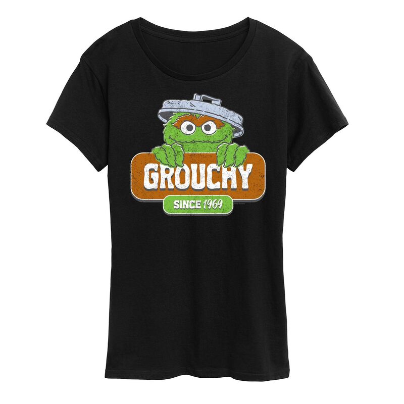 アニメキャラクター レディース トップス Tシャツ グラフィック Licensed Character Women'sesame Street Grouchy Since 1969 Graphic Tee Black ブラック