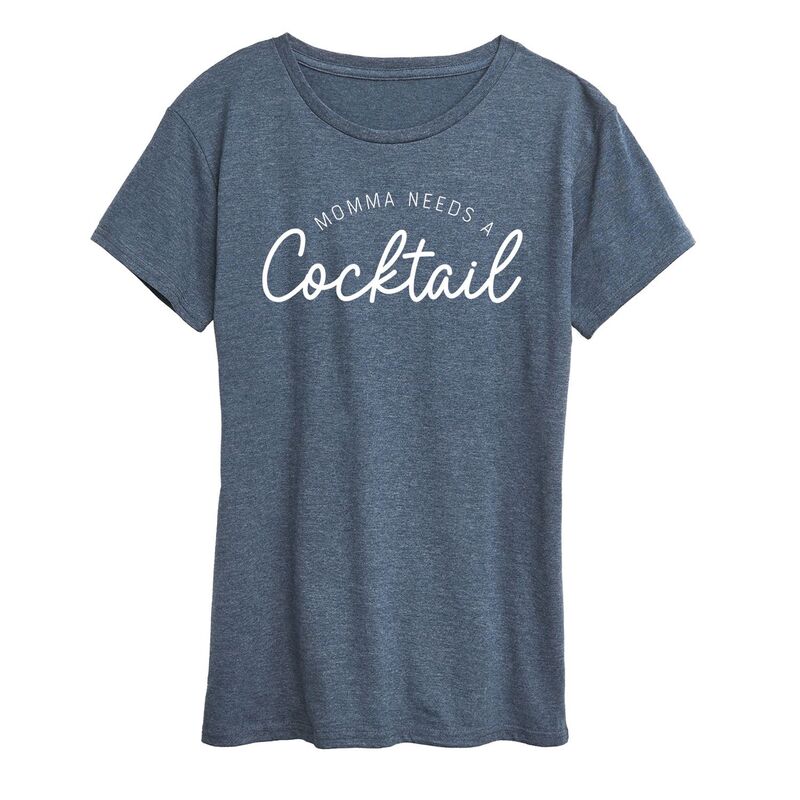 アンブランデッド レディース トップス Tシャツ グラフィック Unbranded Women's Momma Needs A Cocktail Graphic Tee Heather Blue ヘザー