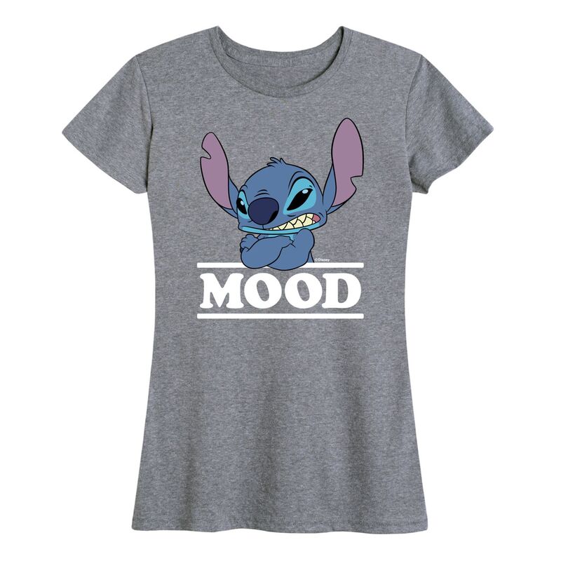 ディズニー レディース トップス Tシャツ グラフィック Disney's Lilo & Stitch Women's Mood Graphic Tee Heather Gray グレー