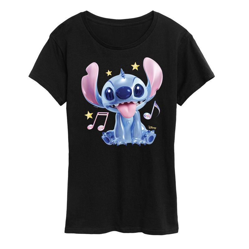 ディズニー レディース トップス Tシャツ グラフィック Disney's Lilo & Stitch Women's Metaverse Graphic Tee Black ブラック