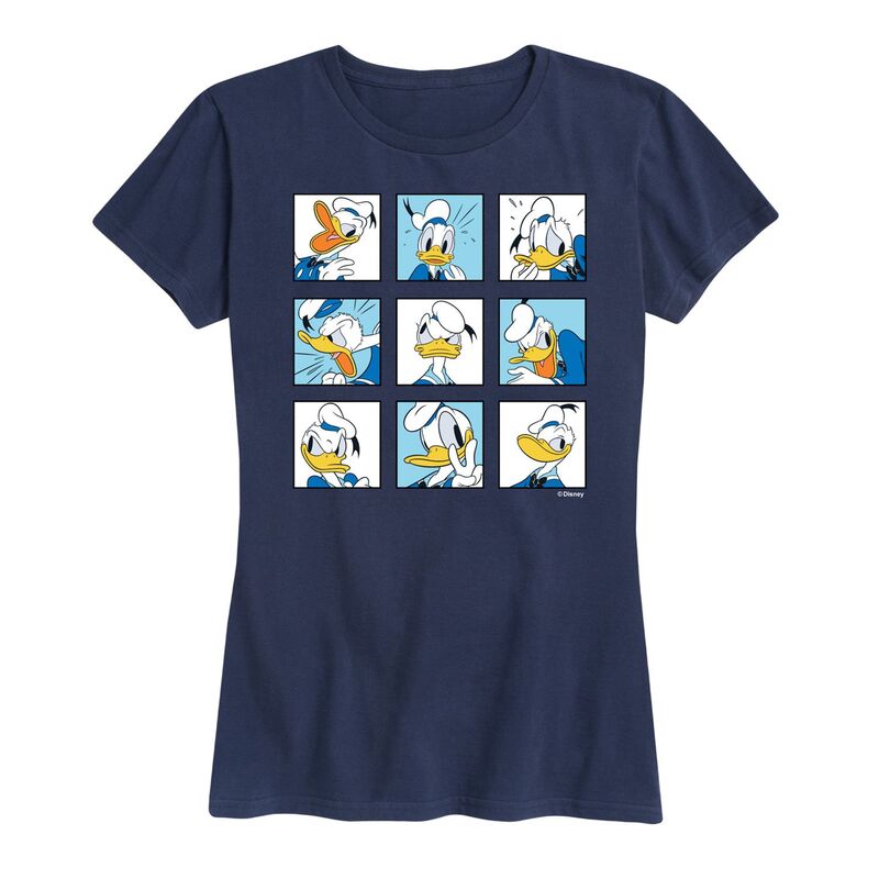 ディズニー レディース トップス Tシャツ グラフィック Disney's Donalduck Women's Grid Graphic Tee Navy ネイビー 5,936円