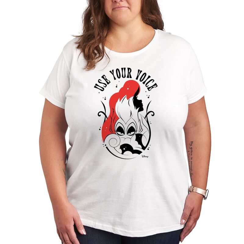 ディズニー レディース トップス Tシャツ プラスサイズ グラフィック Disney's The Little Mermaid Ariel Pluse Your Voice Graphic Tee White ホワイト