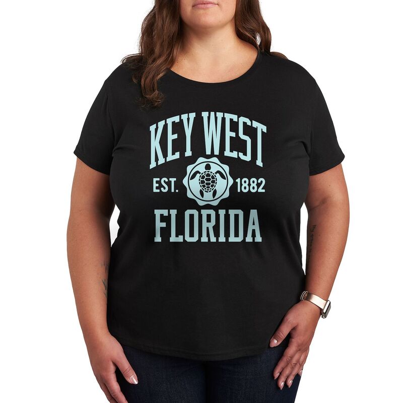 アンブランデッド レディース トップス Tシャツ プラスサイズ グラフィック Unbranded Plus Key West Athletic Graphic Tee Black ブラック