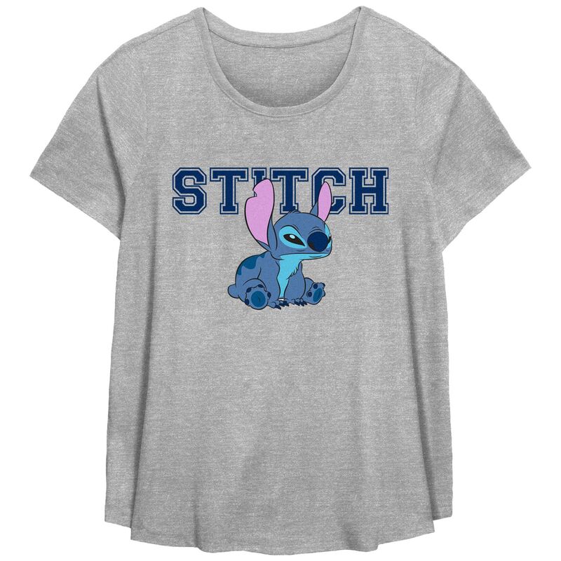 ディズニー レディース トップス Tシャツ プラスサイズ グラフィック Disney's Lilo & Stitch Angry Sitting Stitch Plusize Flowy Graphic Tee Heather Gray グレー