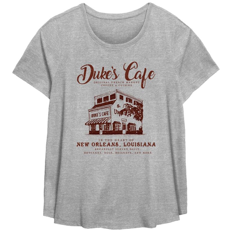 ディズニー レディース トップス Tシャツ プラスサイズ グラフィック Disney's The Princess And The Frog Duke's Caf Women's Plus Graphic Tee Heather Gray グレー