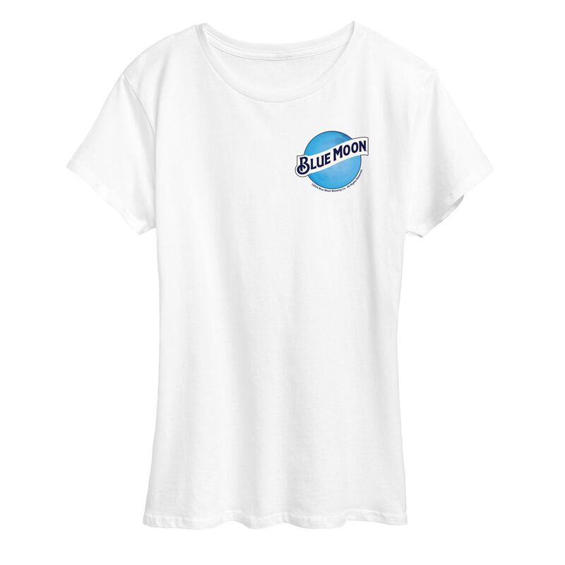 アニメキャラクター レディース トップス Tシャツ ロゴ グラフィック Licensed Character Women's Blue Moon Round Logo Graphic Tee White ホワイト