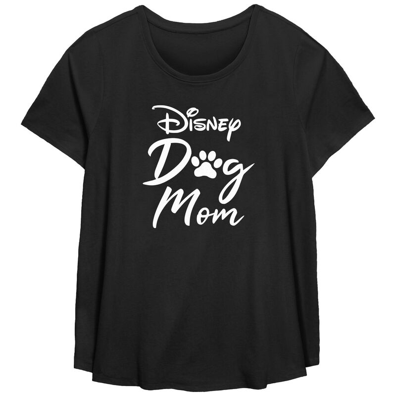 ディズニー レディース トップス Tシャツ プラスサイズ グラフィック Disney Dog Mom Plusize Scoop Hem Flowy Graphic Tee Black ブラック 6,614円