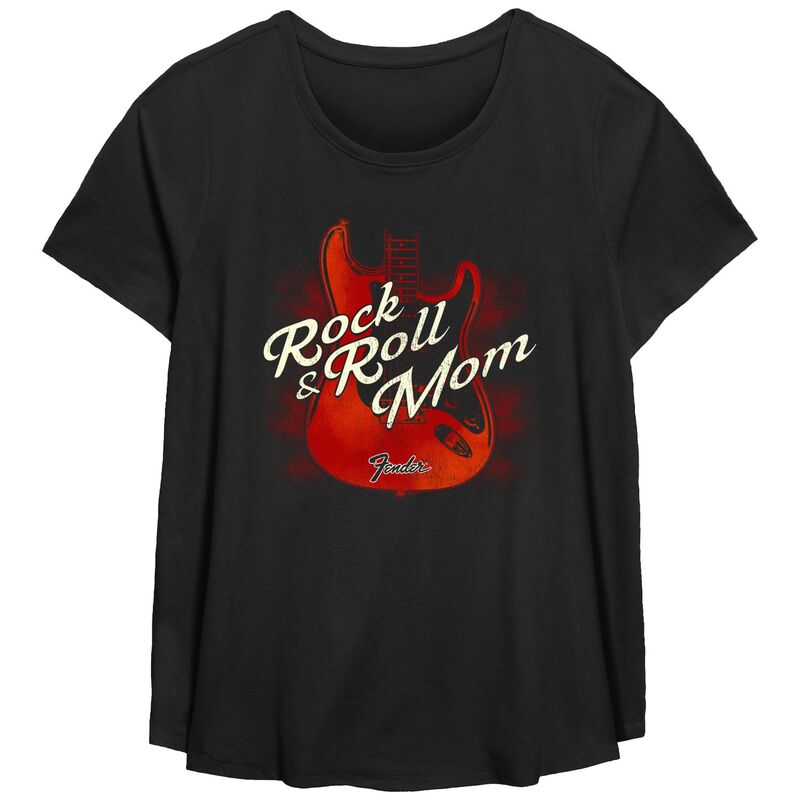 アニメキャラクター レディース トップス Tシャツ プラスサイズ グラフィック Licensed Character Plusize Fenderock & Roll Mom Flowy Graphic Tee Black ブラック