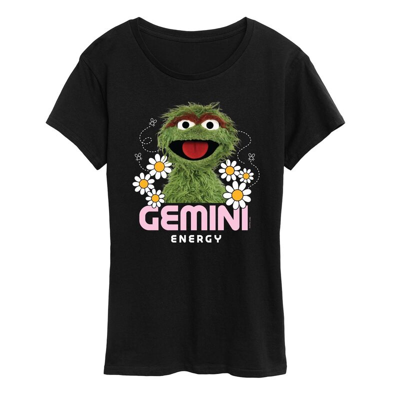 アニメキャラクター レディース トップス Tシャツ ミニ グラフィック Licensed Character Women'sesame Street Oscar Gemini Energy Graphic Tee Black ブラック
