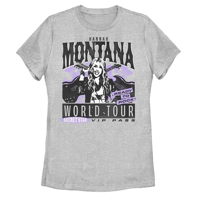 ディズニー レディース トップス Tシャツ グラフィック Disney's Hannah Montana Juniors' World Tour Graphic Tee Athletic Heather ヘザー