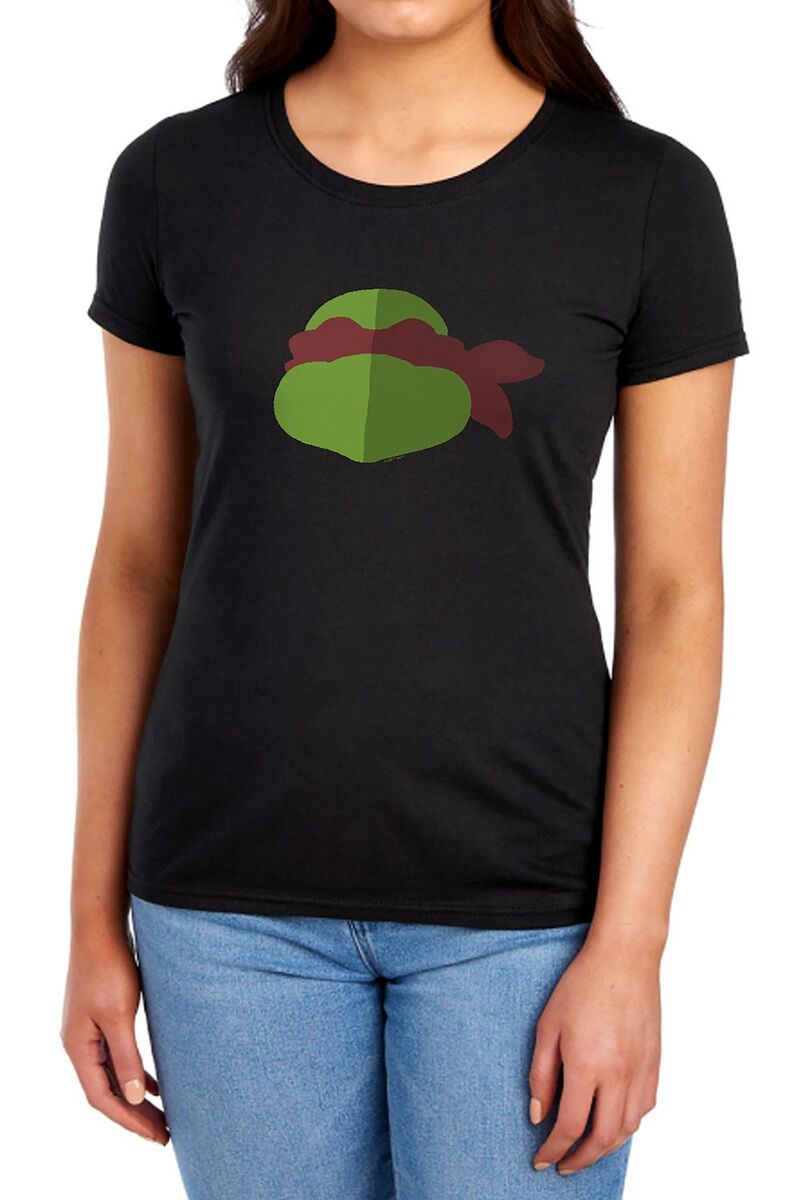 アニメキャラクター レディース トップス Tシャツ ミニ グラフィック Licensed Character Juniors' Teenage Mutant Ninja Turtles Raphael Minimal Portrait Graphic Tee Black ブラック