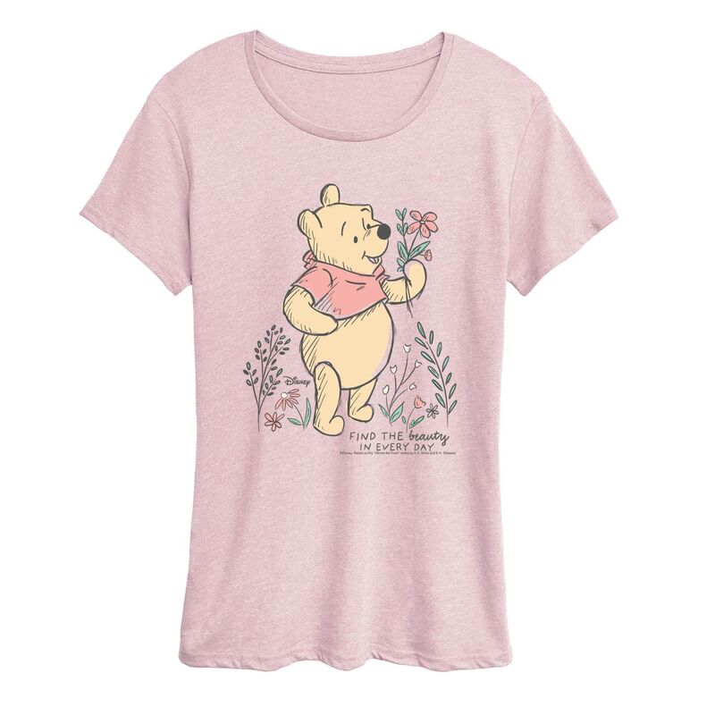 ディズニー レディース トップス Tシャツ グラフィック Women's Disney's Winnie The Pooh Find The Beauty In Every Day Graphic Tee Heather Pink ヘザー