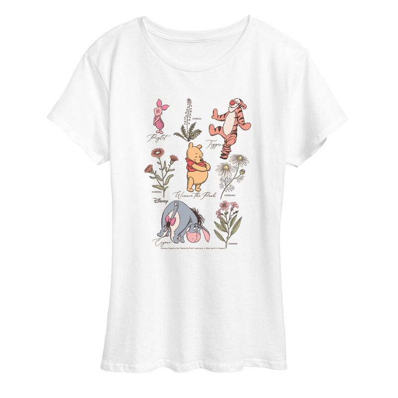 ディズニー レディース トップス Tシャツ グラフィック Women's Disney's Winnie The Pooh & Friends Types Oflowers Graphic Tee White ホワイト