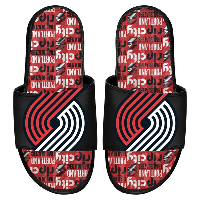 アイスライド メンズ シューズ サンダル ブレザー ISlide Portland Trail Blazers Team Pattern Gel Slide Sandals Trblack ブラック