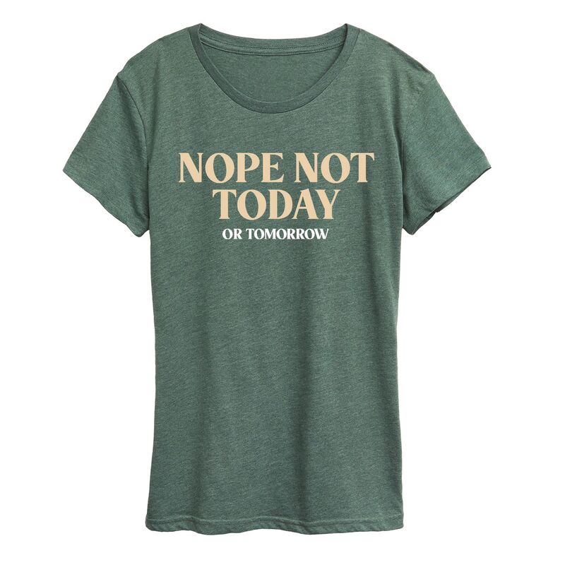 アニメキャラクター レディース トップス Tシャツ グラフィック Licensed Character Women's Nope Notoday Or Tomorrow Graphic Tee Heather Green ヘザー