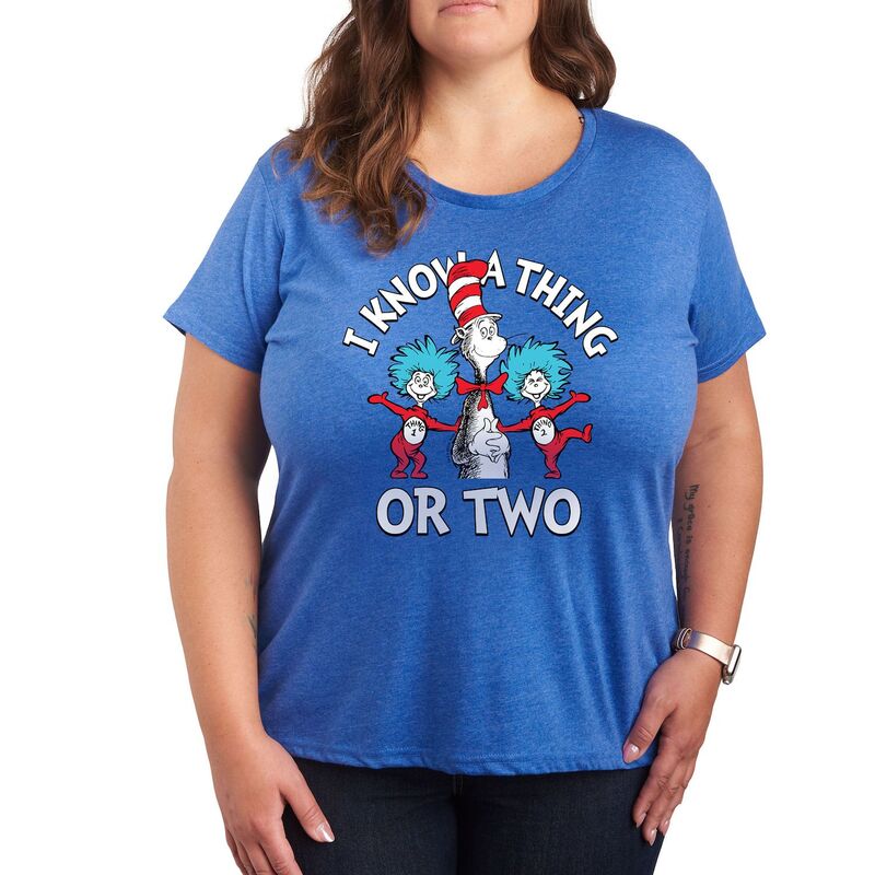 アニメキャラクター レディース トップス Tシャツ プラスサイズ グラフィック Licensed Character Plus Dr. Seuss I Know A Thing Or Two Graphic Tee Heatheroyal Blue ヘザー