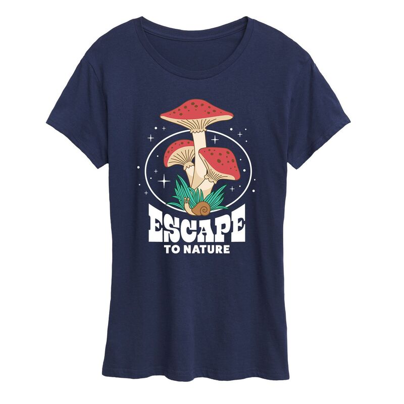 アニメキャラクター レディース トップス Tシャツ キャップ ケープ グラフィック Licensed Character Women's Escape To Nature Graphic Tee Navy ネイビー