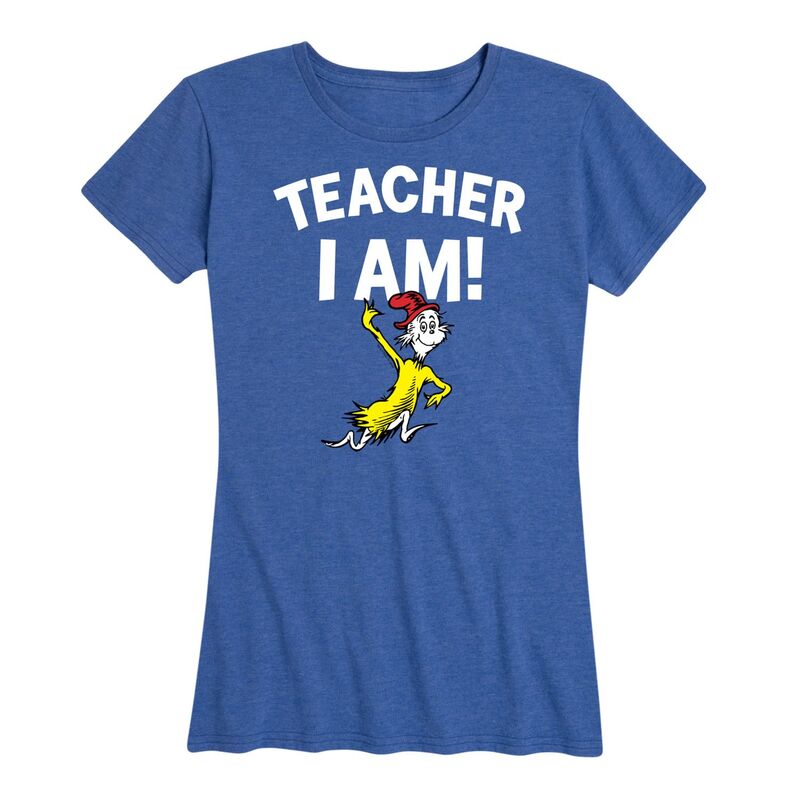 アニメキャラクター レディース トップス Tシャツ グラフィック Licensed Character Women's Dr. Seuss Teacher I Am Graphic Tee Heatheroyal Blue ヘザー 6,021円