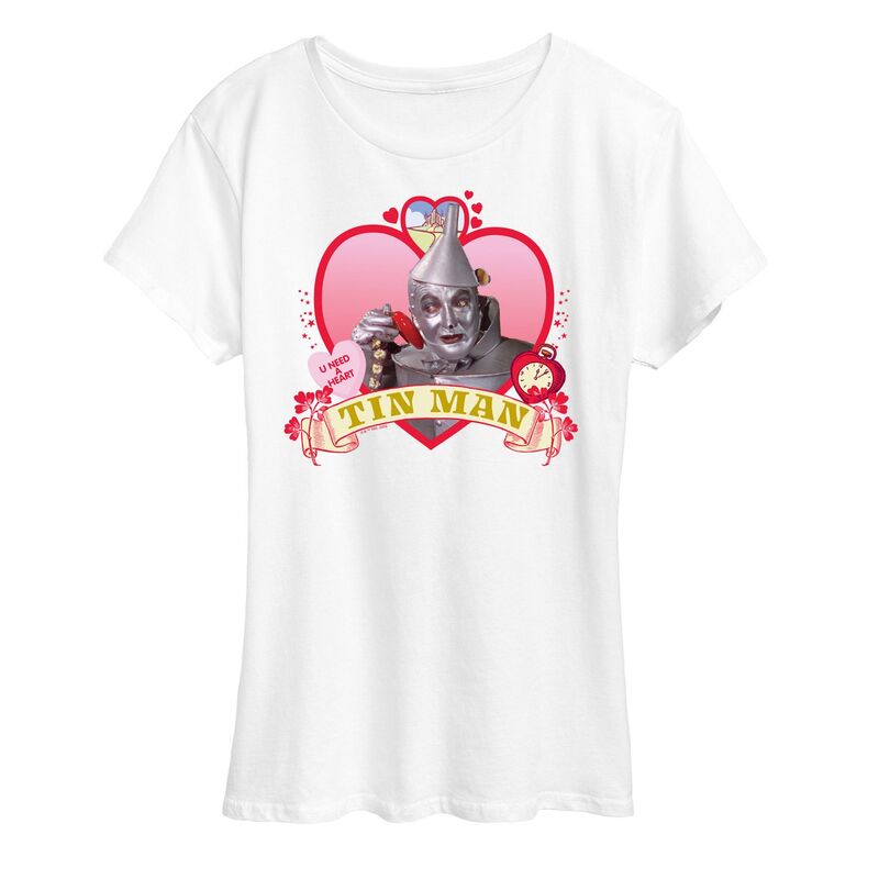 アニメキャラクター レディース トップス Tシャツ グラフィック Licensed Character Women's Wizard of Oz Heartin Man Graphic Tee White ホワイト