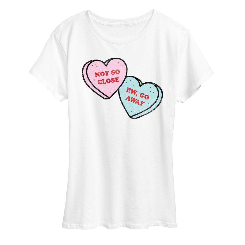 アニメキャラクター レディース トップス Tシャツ グラフィック Licensed Character Women'sassy Candy Hearts Graphic Tee White ホワイト