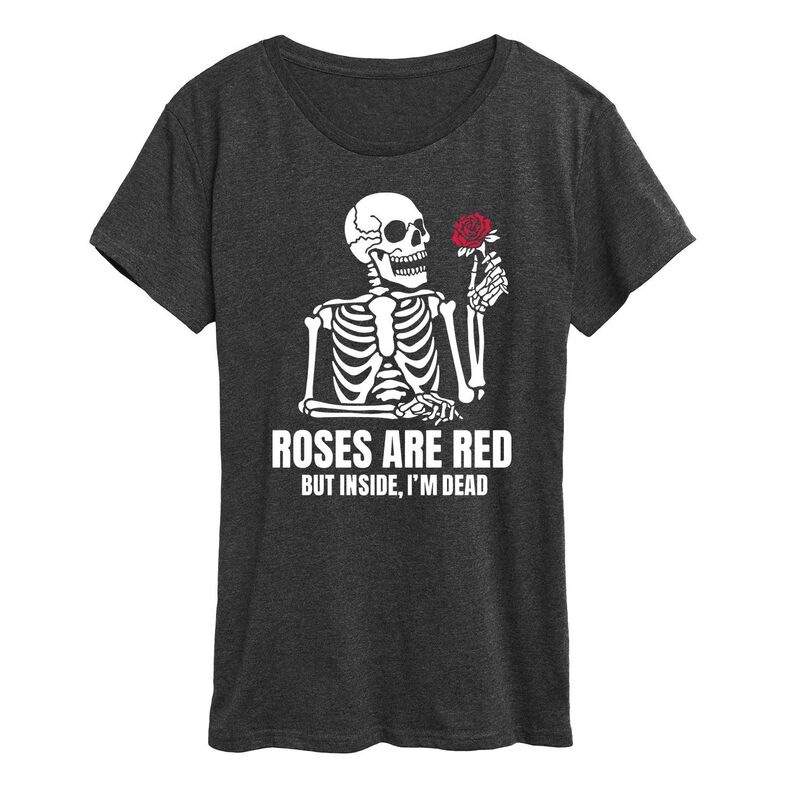 アニメキャラクター レディース トップス Tシャツ グラフィック Licensed Character Women's Roses Red Insidead Graphic Tee Heather Charcoal チャコール