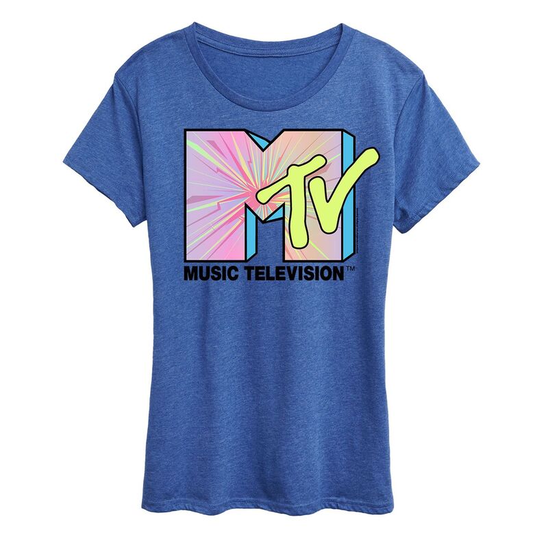 アニメキャラクター レディース トップス Tシャツ グラフィック Licensed Character Women's MTV Club Art Graphic Tee Heatheroyal Blue ヘザー
