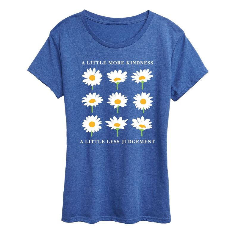 アニメキャラクター レディース トップス Tシャツ グラフィック Licensed Character Women's Daisies A Little More Kindness Graphic Tee Heatheroyal Blue ヘザー