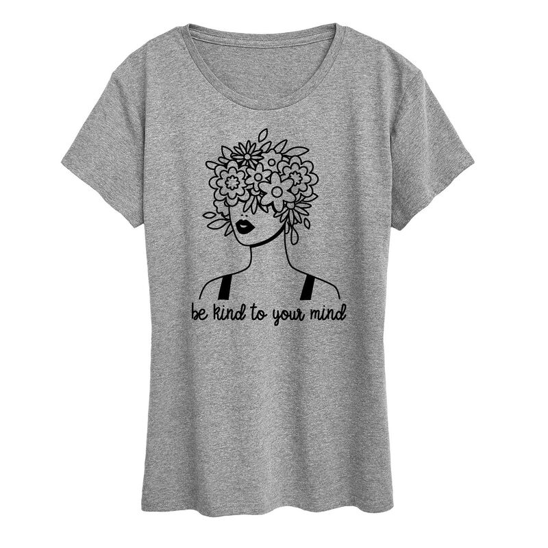 アニメキャラクター レディース トップス Tシャツ グラフィック Licensed Character Women's Be Kind To Your Mind Graphic Tee Heather Gray グレー