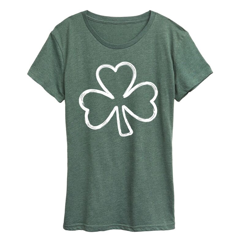 アニメキャラクター レディース トップス Tシャツ グラフィック Licensed Character Women's Brushstroke Clover Graphic Tee Heather Green ヘザー