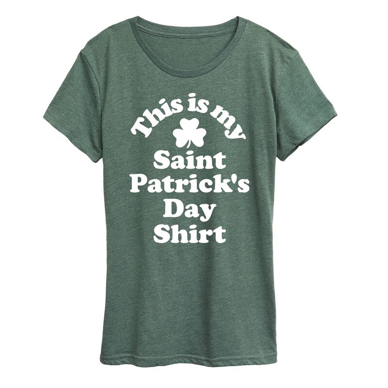 アニメキャラクター レディース トップス Tシャツ グラフィック Licensed Character Women's This My St. Patrick's Day Shirt Graphic Tee Heather Green ヘザー