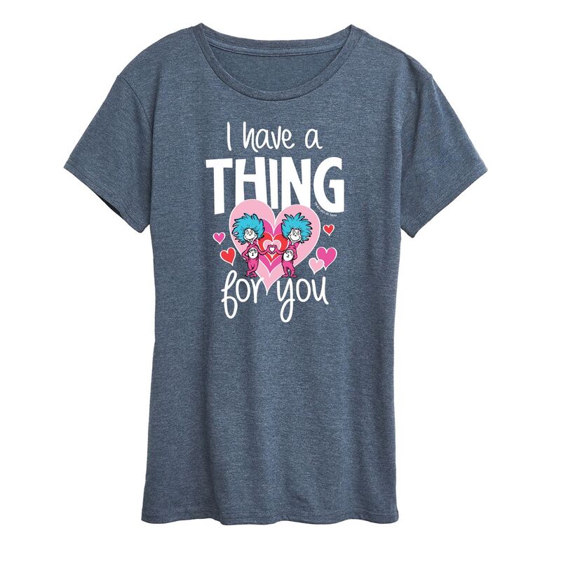 アニメキャラクター レディース トップス Tシャツ グラフィック Licensed Character Women's Dr. Seuss I Have A Thing For You Graphic Tee Heather Blue ヘザー