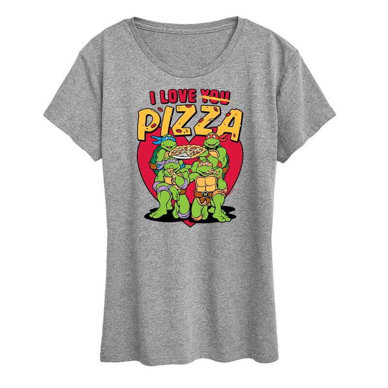 アニメキャラクター レディース トップス Tシャツ グラフィック Licensed Character Women's Teenage Mutant Ninja Turtles I Love You Pizza Graphic Tee Heather Gray グレー