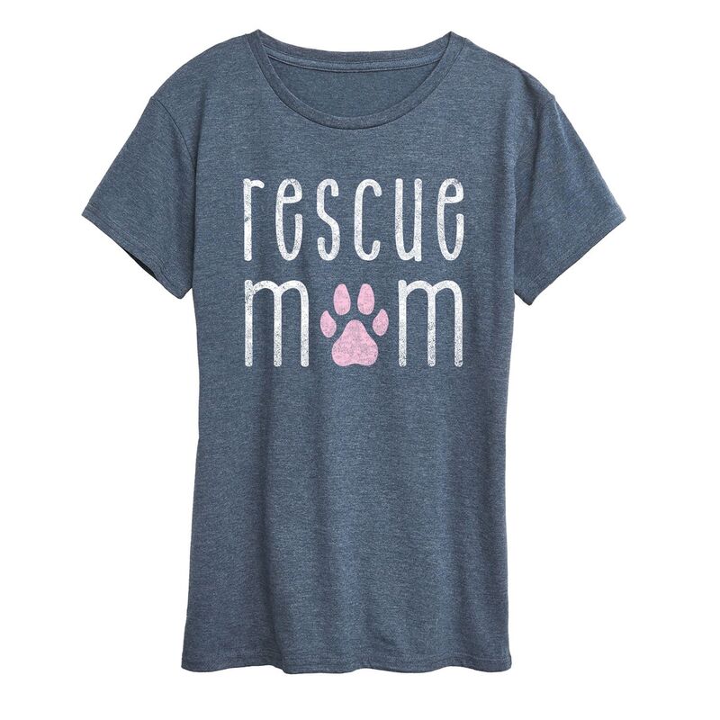 アニメキャラクター レディース トップス Tシャツ グラフィック Licensed Character Women's Rescue Mom Graphic Tee Heather Blue ヘザー