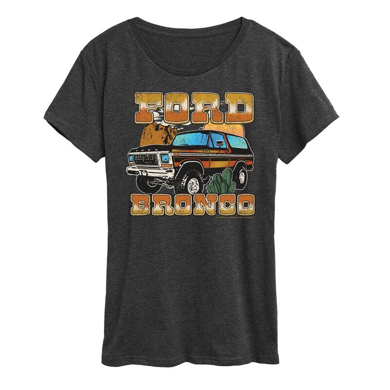 アニメキャラクター レディース トップス Tシャツ ヴィンテージ グラフィック Licensed Character Women's Ford Vintage Bronco Desert Graphic Tee Heather Charcoal チャコール