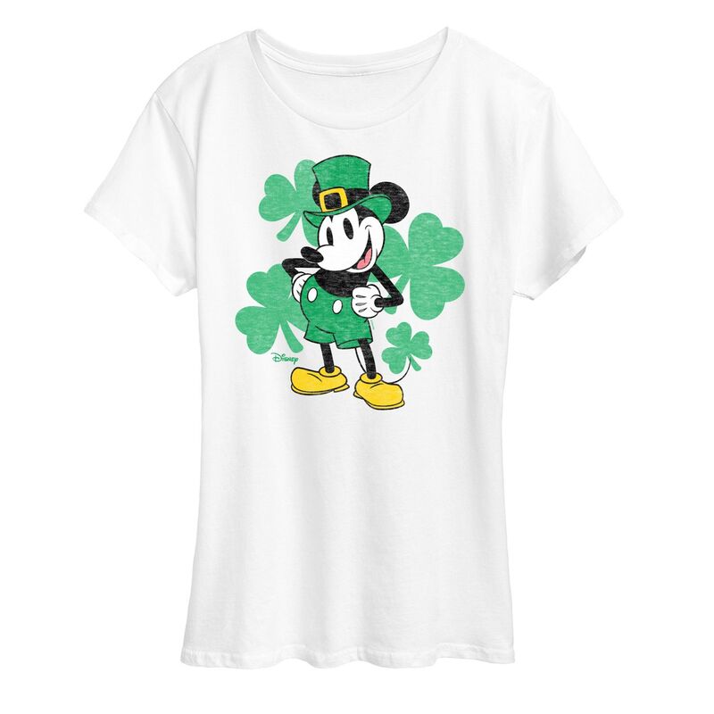 ディズニー レディース トップス Tシャツ グラフィック Disney's Mickey Mouse Women's Leprechaun Graphic Tee White ホワイト 6,360円
