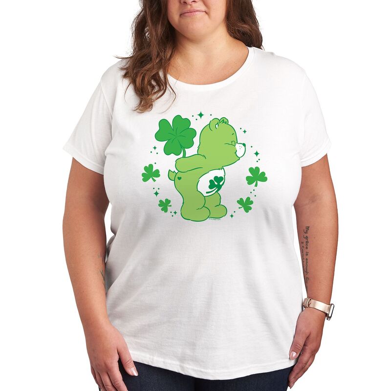 アニメキャラクター レディース トップス Tシャツ プラスサイズ グラフィック Licensed Character Plus Care Bearshamrock Graphic Tee White ホワイト