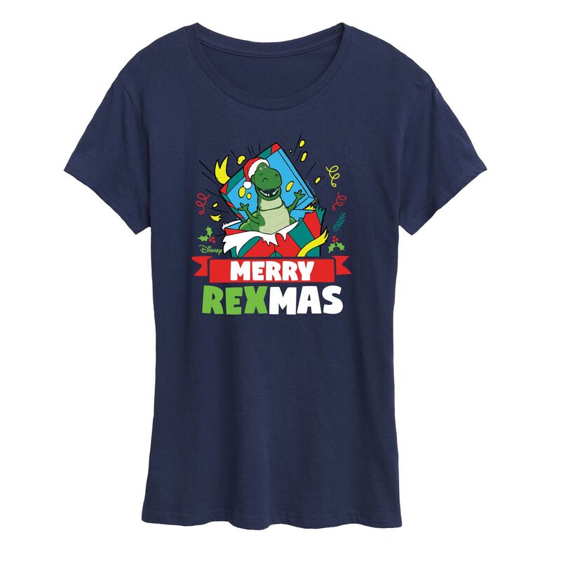 ディズニー ピクサー レディース トップス Tシャツ グラフィック Disney / Pixar's Toy Story Women's Merry Rexmas Graphic Tee Navy ネイビー 6,614円