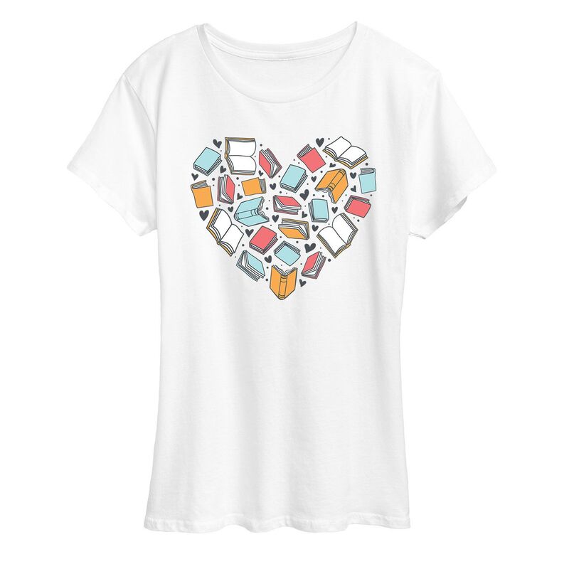アニメキャラクター レディース トップス Tシャツ グラフィック Licensed Character Women's Book Heart Graphic Tee White ホワイト