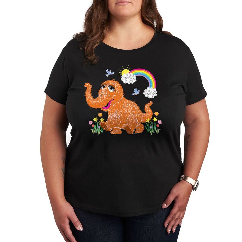 アニメキャラクター レディース トップス Tシャツ プラスサイズ グラフィック Licensed Character Plusesame Street Snuffleupagus Graphic Tee Black ブラック 6,275円