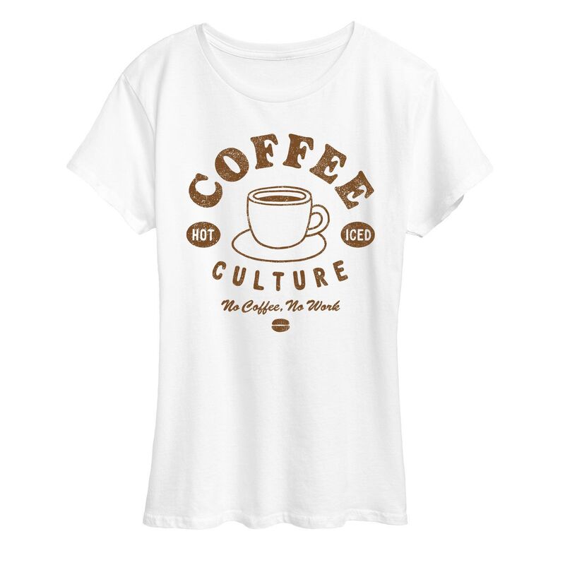 アニメキャラクター レディース トップス Tシャツ グラフィック Licensed Character Women's No Coffee No Work Graphic Tee White ホワイト
