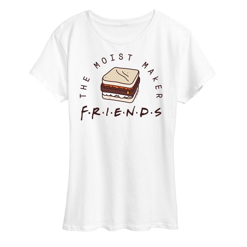 アニメキャラクター レディース トップス Tシャツ グラフィック Licensed Character Women's Friends Moist Maker Graphic Tee White ホワイト