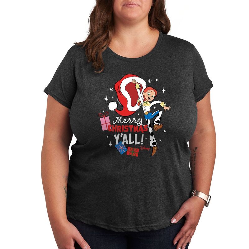 ディズニー ピクサー レディース トップス Tシャツ グラフィック Disney / Pixar's Toy Story Jessie Women's Christmas Graphic Tee Heather Charcoal チャコール 6,106円